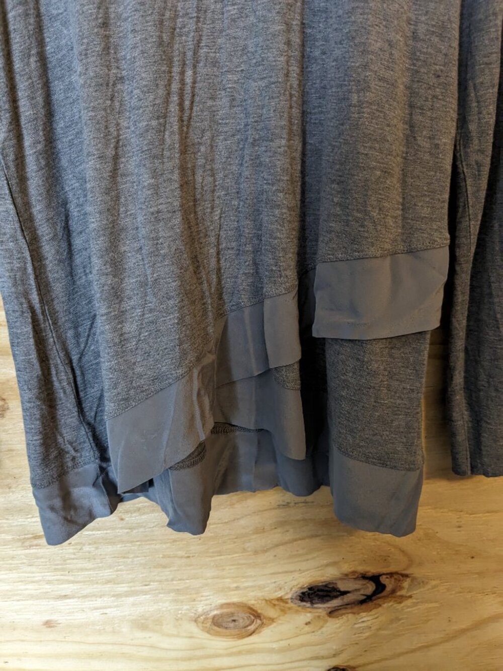 Poetry Gray Wool Silk Top Womens US 6 Small Lagenlook Minimalist Layered Knit - Picture 3 of 7
